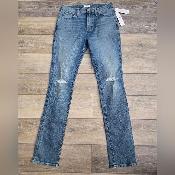 New Hudson Ace Slim Rebel Jeans tall 31 light med blue distressed
